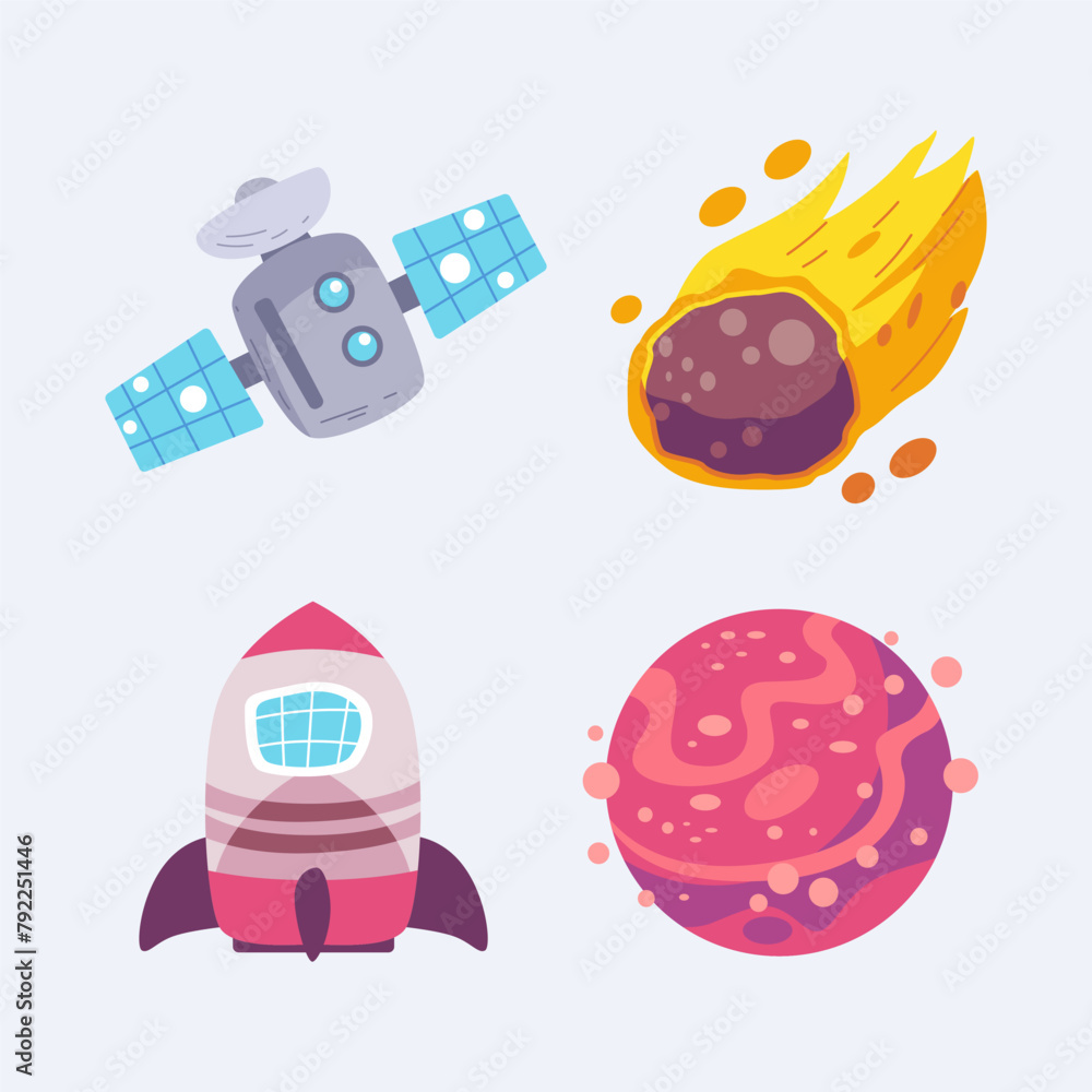 Fototapeta premium Space Element Vector Illustration Collection