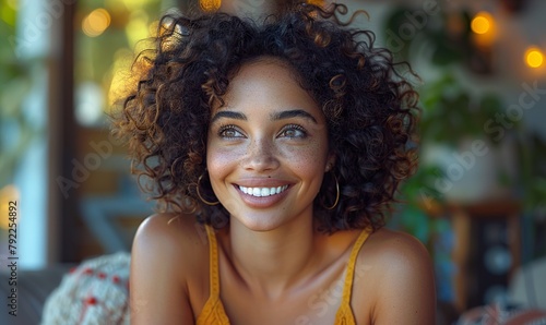 African american smiling young woman  © urwa