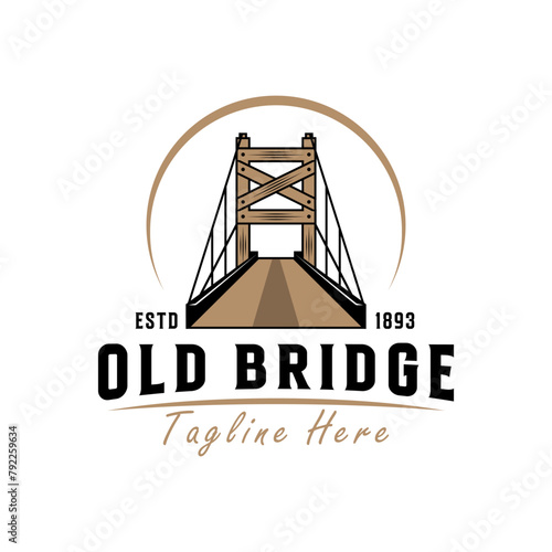 old bridge illustration logo