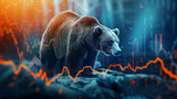 Stock market, bear market. Stocks trending down.