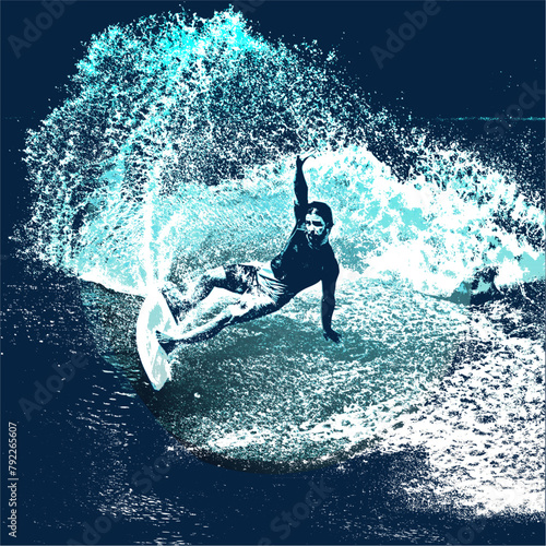 surf, ilustracion, olas, silueta, pegatina, surfista, vector	
