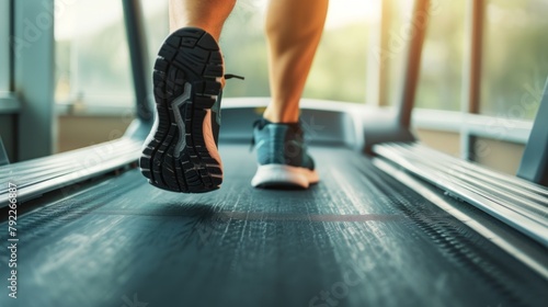 A person doing a cardio workout on a treadmill  promoting heart health and fitness.