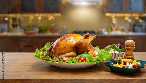 Wallpaper Mural Roast turkey on a platter with salad.
 Torontodigital.ca