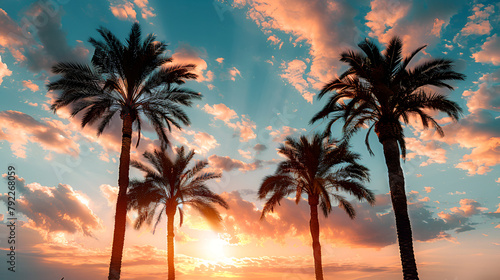 Palm trees at sunset © rendieroCapture