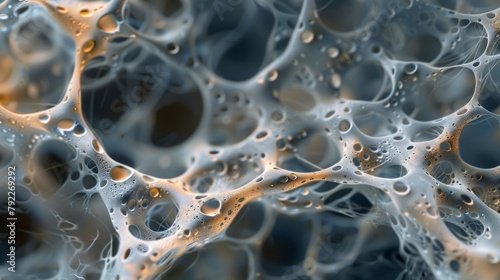 A closeup image of a network of hyphae the thin threadlike structures found in fungi revealing intricate branching patterns and a photo