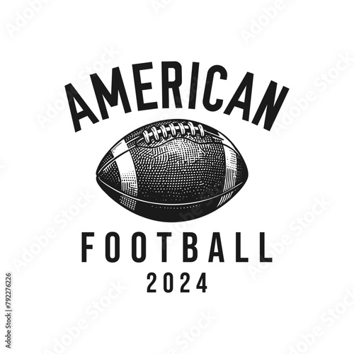 vintage logo american football  hand drawn vector illustration