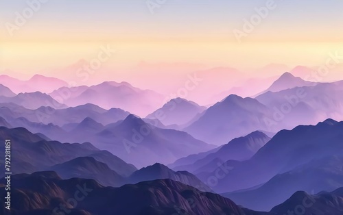 vector illustration of mountain background view at sunset
