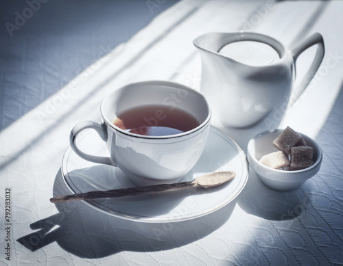 Image of cup of tea with sugar