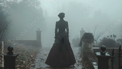 Solving a Victorian Murder Mystery: A Female Detective's Cinematic Investigation in Foggy UK. Concept Victorian Era, Murder Mystery, Female Detective, UK, Cinematic Investigation