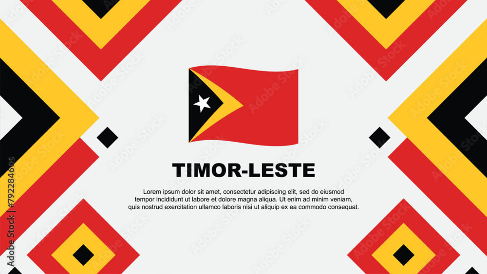 Timor Leste Flag Abstract Background Design Template. Timor Leste Independence Day Banner Wallpaper Vector Illustration. Timor Leste Template Timor Leste Flag Abstract Background Design Template. Timor Leste Independence Day Banner Wallpaper Vector Illustration. Timor Leste Template