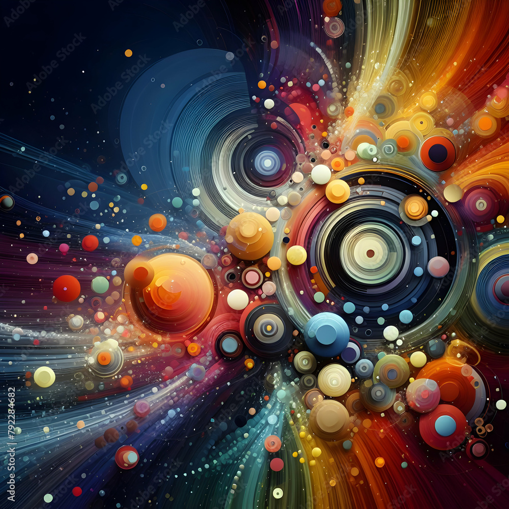 abstract background with circles. space, design, illustration, motion, concept, energy, backdrop, universe,Ai generated 