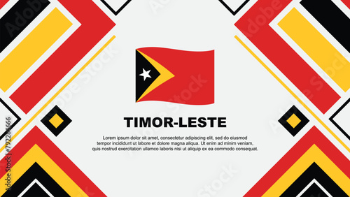 Timor Leste Flag Abstract Background Design Template. Timor Leste Independence Day Banner Wallpaper Vector Illustration. Timor Leste Flag photo