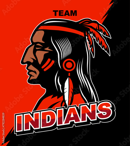 Indian logo vector. Tribe mascot photo