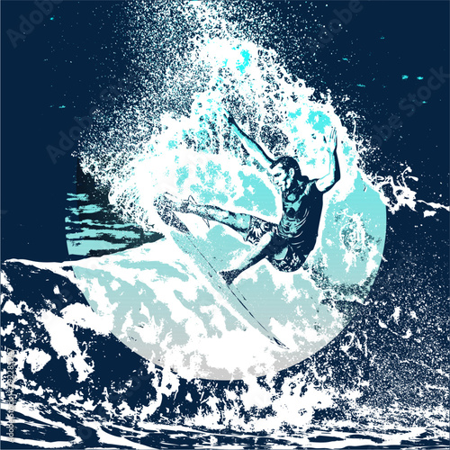 surf, ilustracion, olas, silueta, pegatina, surfista, vector	