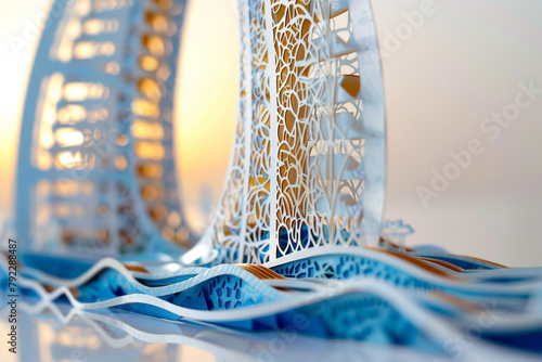 Burj Al Arab reimagined in a delicate paper cut design showcasing Dubais luxury and innovation photo