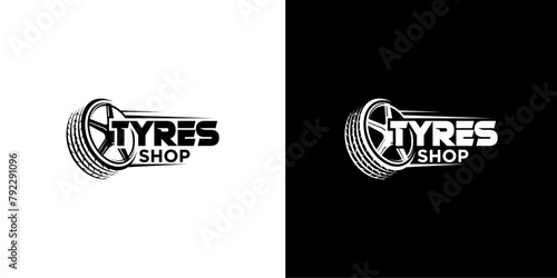 Tire shop Logo design Stock Vector Template