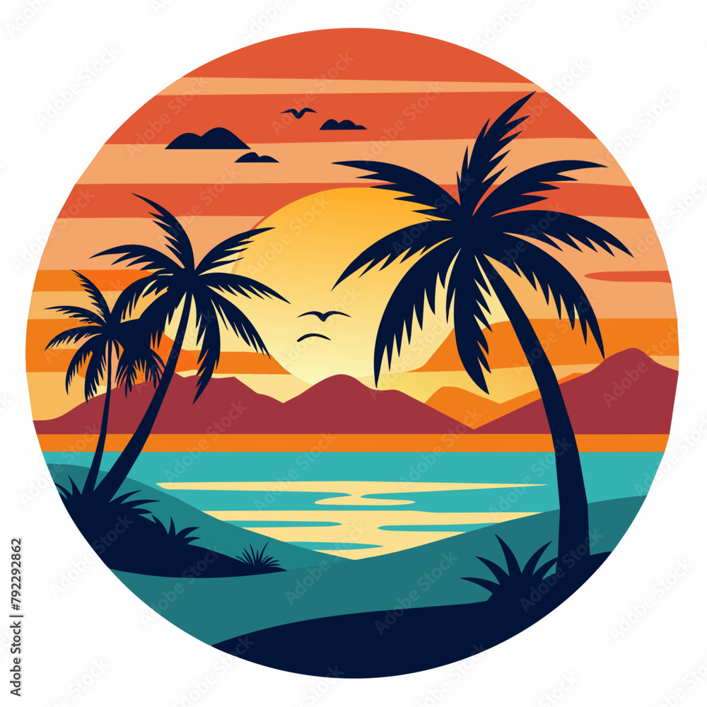 trees on the beach t shirt vector illustration trees on the beach t shirt vector illustration
