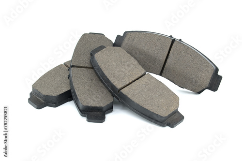 New auto brake pads isolated on white background