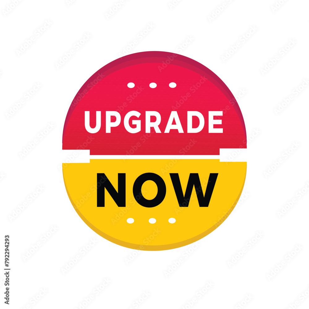 Upgrade now sticker icon modern style. Banner design for business, advertising, promotion. Vector label design.
Upgrade now sticker icon modern style. Banner design for business, advertising, promotion. Vector label design.