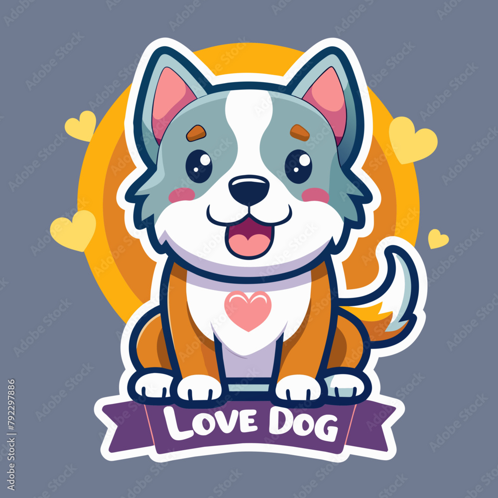 dog with heart t shirt vector illustration, love cat sticker dog with heart t shirt vector illustration, love cat sticker