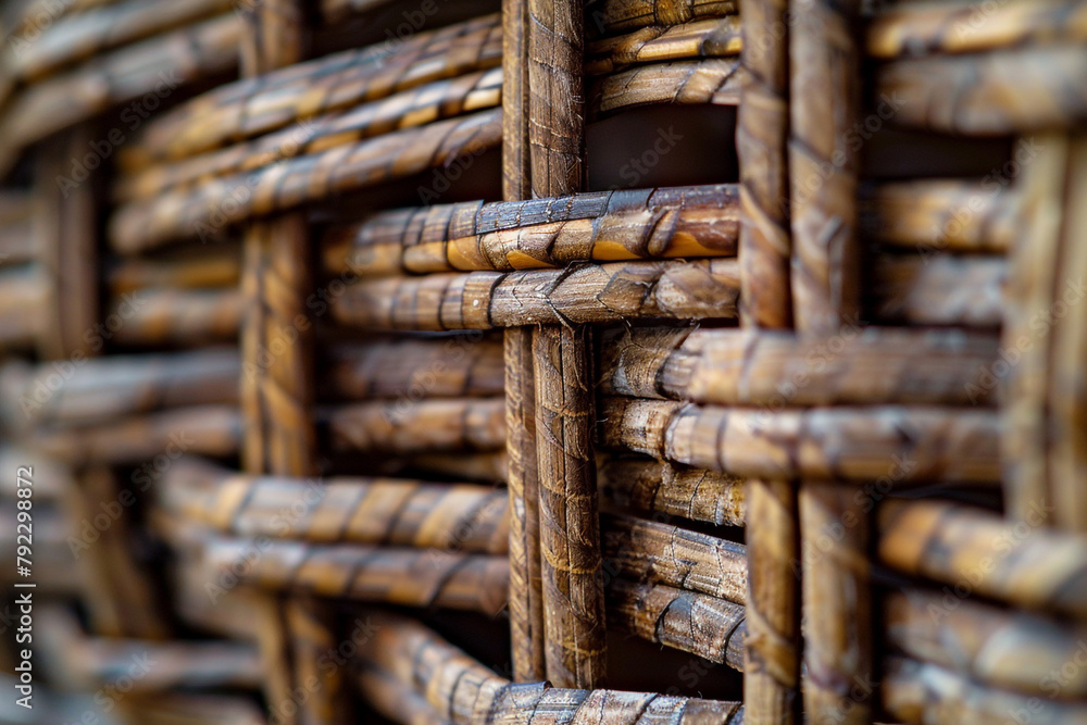 Close up of woven basketry Close up of woven basketry