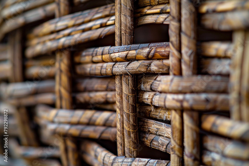 Close up of woven basketry  photo