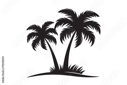 Silhouette of Palm tree Vector  Palm tree silhouette