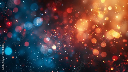 Abstract bokeh lights twinkle, a background of blurred beauty, colors merge in a dance of light, AI Generative