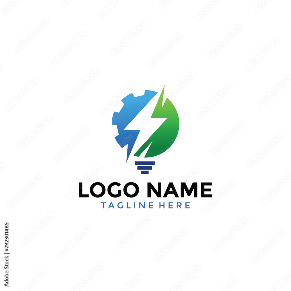 Lamp Electric Logo Vector Design Template