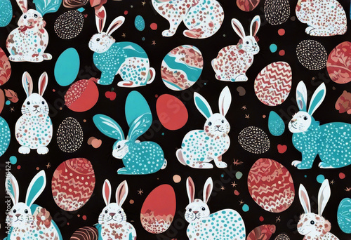 'Rabbit seamless vector Abstract used pattern Easter bunny Can design decoration textile background Art Illustration Cartoon Color CutePattern Abstract Vector Design Abstract background Art Easter' photo
