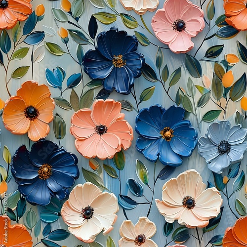 Vibrant Garden Illustration with Gestural Brushstrokes