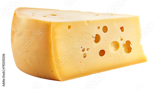  yellow cheese piece on white background