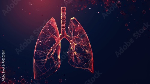 Human lungs. Respiratory virus and corona virus outbreak and corona viruses influenza. AI generated photo