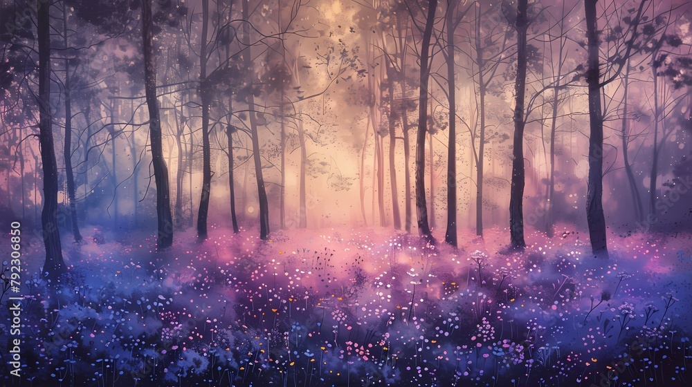 Hazy beautiful little flower illustration poster web background Hazy beautiful little flower illustration poster web background