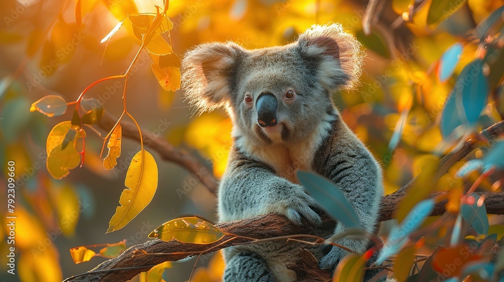 Obraz premium Koala Wonderland: Branch Dweller in 4K Splendor