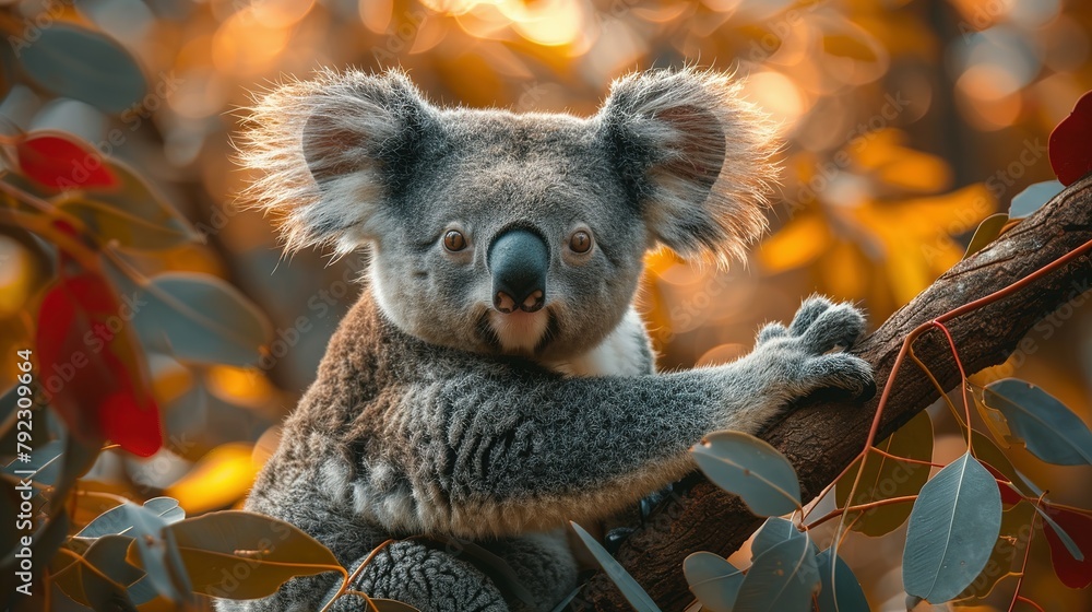 Obraz premium Koala Wonderland: Branch Dweller in 4K Splendor