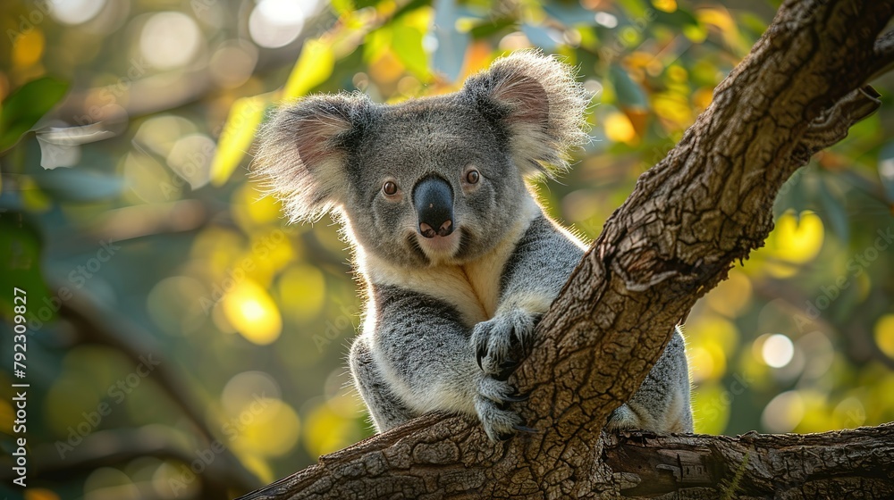 Obraz premium Leafy Banquet: Koala Bear Serenity in 4K Resolution