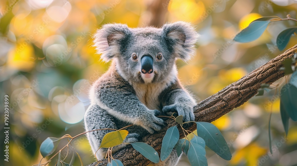 Obraz premium Leafy Banquet: Koala Bear Serenity in 4K Resolution