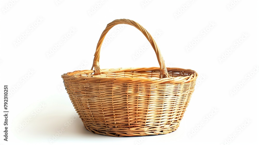 This is a brown wicker basket with two handles.

