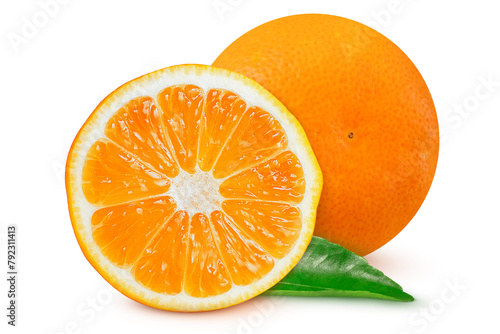 Tangerines or oranges on isolated white background