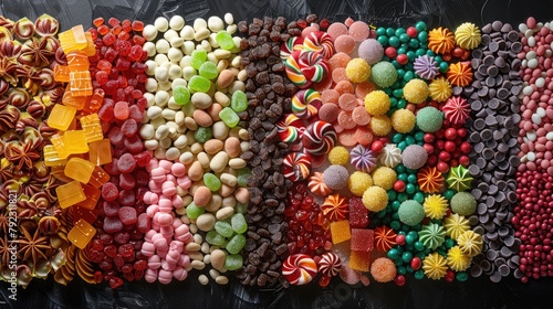 assortment of colourful festive sweets and candy stock image