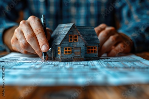 Detailed image of hands exchanging a property investment contract, focusing on real estate as a financial asset photo