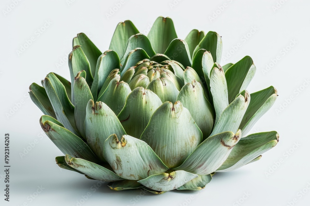 Artichoke on a white surface Artichoke on a white surface