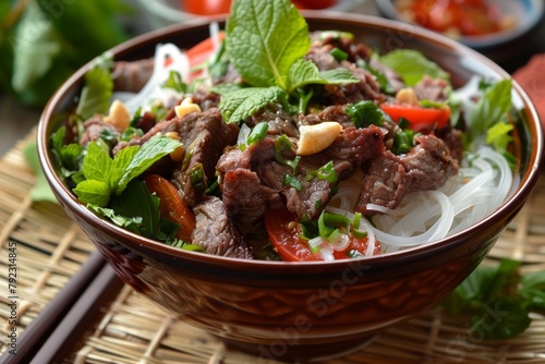 Beef salad with vermicelli noodles from Thailand