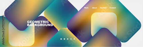 The geometric background features a gradient of colors resembling the Azure sky and Aqua waters. Triangles, petals, and symmetry create an electric blue art piece inspired by terrestrial plants