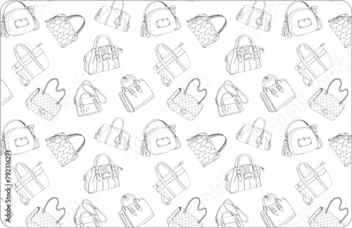 Line Women Bag Illustration (ID: 792316271)
