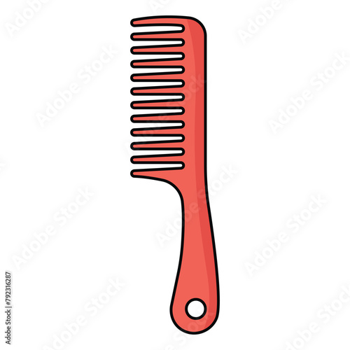 Fashion equipment collection of combs hairbrush for hair,  vector isolated on white background, Hairdresser style accessories, hairdryer