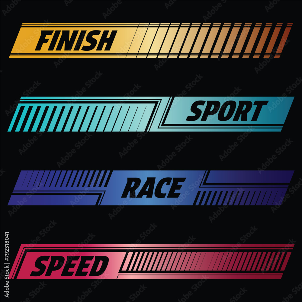 Text gradient sport decal lines Text gradient sport decal lines