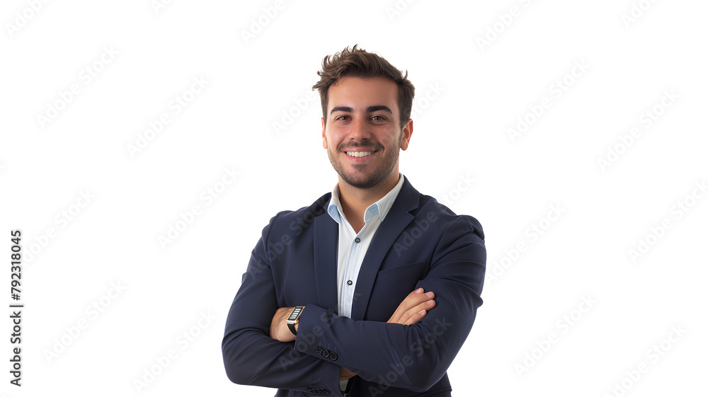 Businessman smiling with arms crossed isolated on a transparent background Businessman smiling with arms crossed isolated on a transparent background