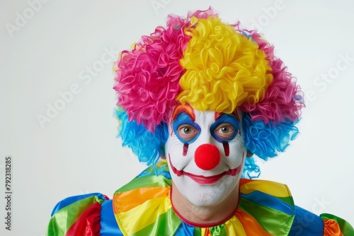 Colorful clown on white background